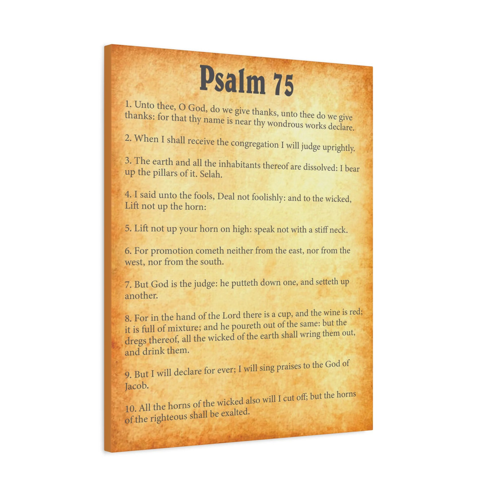 Scripture Walls Psalm 75 Gold Bible Chapter Canvas Christian Wall Art